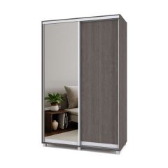 РОЛАНД Шкаф-купе с зеркалом Анкор темный (600*1400) Р642 в Уфе - ufa.mebel24.online | фото