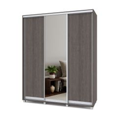 РОЛАНД Шкаф-купе с зеркалом Анкор темный (600*1800) Р682 в Уфе - ufa.mebel24.online | фото