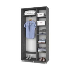 РОЛАНД Шкаф-купе с зеркалом Камень темный (450*1100) Р412 в Уфе - ufa.mebel24.online | фото 3