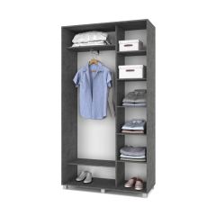 РОЛАНД Шкаф-купе с зеркалом Камень темный (450*1200) Р422 в Уфе - ufa.mebel24.online | фото 2