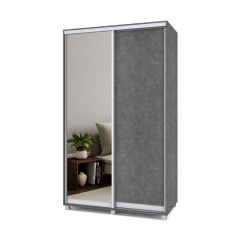 РОЛАНД Шкаф-купе с зеркалом Камень темный (450*1300) Р432 в Уфе - ufa.mebel24.online | фото 2