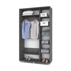 РОЛАНД Шкаф-купе с зеркалом Камень темный (450*1300) Р432 в Уфе - ufa.mebel24.online | фото 3