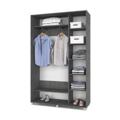 РОЛАНД Шкаф-купе с зеркалом Камень темный (450*1400) Р442 в Уфе - ufa.mebel24.online | фото 3