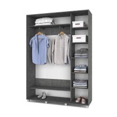 РОЛАНД Шкаф-купе с зеркалом Камень темный (450*1600) Р462 в Уфе - ufa.mebel24.online | фото 3