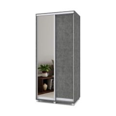 РОЛАНД Шкаф-купе с зеркалом Камень темный (600*1000) Р602 в Уфе - ufa.mebel24.online | фото