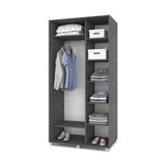 РОЛАНД Шкаф-купе с зеркалом Камень темный (600*1100) Р612 в Уфе - ufa.mebel24.online | фото 2
