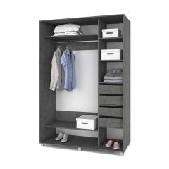 РОЛАНД Шкаф-купе с зеркалом Камень темный (600*1300) Р632 в Уфе - ufa.mebel24.online | фото 4