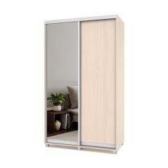 РОЛАНД Шкаф-купе с зеркалом Млечный дуб (450*1300) Р432 в Уфе - ufa.mebel24.online | фото 2