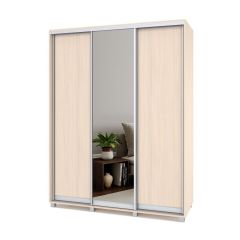 РОЛАНД Шкаф-купе с зеркалом Млечный дуб (450*1700) Р472 в Уфе - ufa.mebel24.online | фото