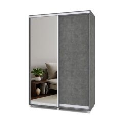 РОЛАНД Шкаф-купе зеркалом Камень темный (600*1500) Р652 в Уфе - ufa.mebel24.online | фото