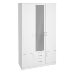 Шкаф Ронда ШК-3 с зеркалом (Белый) в Уфе - ufa.mebel24.online | фото