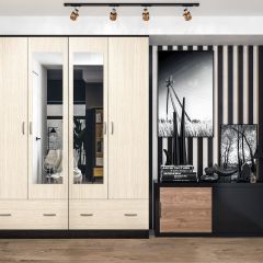 Шкаф Ронда ШК-4 с зеркалом (венге/беленый дуб) в Уфе - ufa.mebel24.online | фото 3