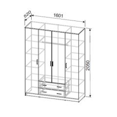 Шкаф ШК 1 (Ясень Анкор светлый) в Уфе - ufa.mebel24.online | фото 2