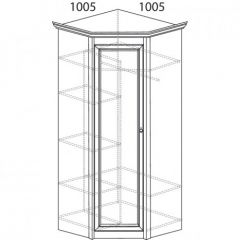 Шкаф угловой №662 "Флоренция" Фасад зеркало (угол 1005*1005) Дуб оксфорд в Уфе - ufa.mebel24.online | фото 2