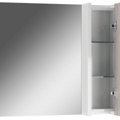 Шкаф-зеркало Uno 80 Дуб серый левый/правый Домино (DU1504HZ) в Уфе - ufa.mebel24.online | фото 3