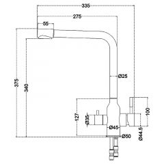 Смеситель д/кухни MELANA-F610304 Stello нерж.сталь, с переключателем на фильтр, однорычажный, сатин в Уфе - ufa.mebel24.online | фото 4