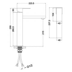 Смеситель д/ум MELANA-F610202 Cubo нерж.сталь, однорычажный, сатин, литой излив в Уфе - ufa.mebel24.online | фото 3