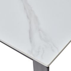 Стол CORNER 120 MATT WHITE MARBLE SOLID CERAMIC / BLACK, ®DISAUR в Уфе - ufa.mebel24.online | фото 8