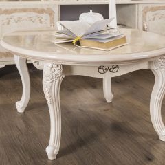 Стол журнальный круглый Патрисия (крем корень глянец) в Уфе - ufa.mebel24.online | фото 4
