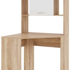 Стол компьютерный угловой ПКС-8 Дуб сонома/Белый глянец в Уфе - ufa.mebel24.online | фото 2