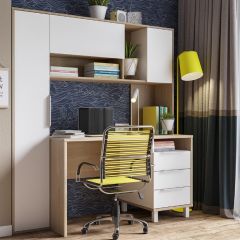 Стол рабочий 12.95 N Комфорт (Дуб сонома, Белый PE шагрень) в Уфе - ufa.mebel24.online | фото