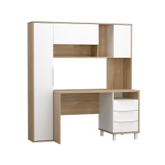 Стол рабочий 12.95 N Комфорт (Дуб сонома, Белый PE шагрень) в Уфе - ufa.mebel24.online | фото 2