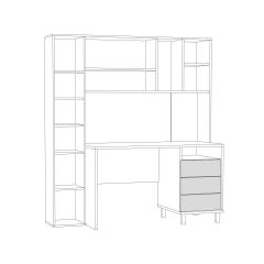 Стол рабочий 12.95 N Комфорт (Дуб сонома, Белый PE шагрень) в Уфе - ufa.mebel24.online | фото 3