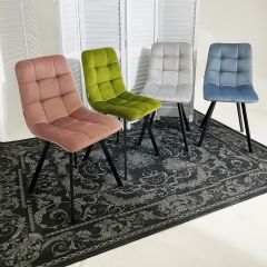 Стул CHILLI SQUARE BLUVEL-03 светло-серый, велюр / черный каркас М-City в Уфе - ufa.mebel24.online | фото 5