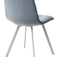 Стул CHILLI SQUARE G108-56 пудровый синий, велюр/ белый каркас М-City в Уфе - ufa.mebel24.online | фото 4