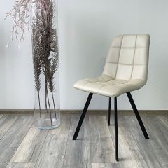 Стул CHILLI SQUARE HK017-02 серо-бежевый, PU/ черный каркас М-City в Уфе - ufa.mebel24.online | фото 2