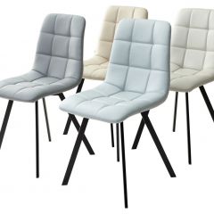 Стул CHILLI SQUARE HK017-03 светло-серый, PU/ черный каркас М-City в Уфе - ufa.mebel24.online | фото 2