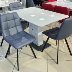 Стул CHILLI SQUARE HK017-09 серо-черничный, PU/ черный каркас М-City в Уфе - ufa.mebel24.online | фото 6
