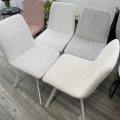 Стул ELVIS WZ2042-18 белая галька фактурный велюр / белый каркас М-City в Уфе - ufa.mebel24.online | фото 6