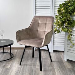 Стул MAVERICK 360 град. поворот. BLUVEL-40 BEIGE/ черный каркас, М-City в Уфе - ufa.mebel24.online | фото 5