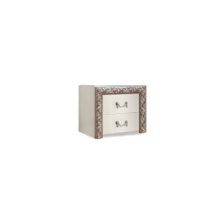 Тумба прикроватная (2 ящика) Тиффани Premium слоновая кость/серебро (ТФТП-2(П) в Уфе - ufa.mebel24.online | фото