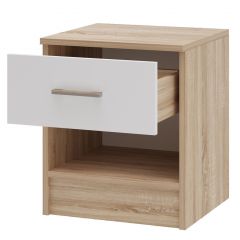 БЕАТРИС Тумба прикроватная (Дуб Сонома/Белый глянец) в Уфе - ufa.mebel24.online | фото 2