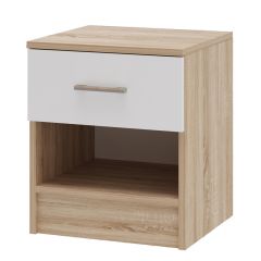 БЕАТРИС Тумба прикроватная (Дуб Сонома/Белый глянец) в Уфе - ufa.mebel24.online | фото