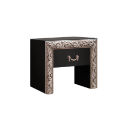 Тумба прикроватная Тиффани Premium черная/серебро (ТФТП-1(П) в Уфе - ufa.mebel24.online | фото