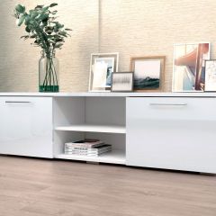 Тумба ТВ 1500 (ЛДСП Белый/Белый глянец) в Уфе - ufa.mebel24.online | фото