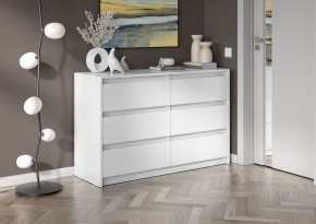 АЙДЕН КМ06-1200 Комод 6 ящиков (белый) в Уфе - ufa.mebel24.online | фото