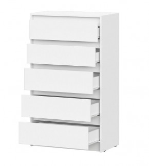 АЙДЕН КМ06-700 Комод 5 ящиков (белый) в Уфе - ufa.mebel24.online | фото 2