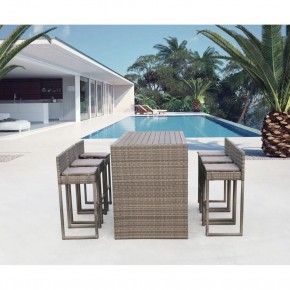 Барный комплект плетеной мебели T390GD/Y390G-W78_6Pcs Grey в Уфе - ufa.mebel24.online | фото 2
