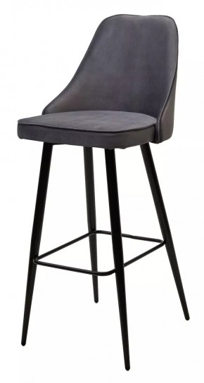 Барный стул NEPAL-BAR СЕРЫЙ #27, велюр/ черный каркас (H=78cm) М-City в Уфе - ufa.mebel24.online | фото 1