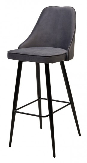 Барный стул NEPAL-BAR СЕРЫЙ #27, велюр/ черный каркас (H=78cm) М-City в Уфе - ufa.mebel24.online | фото 4