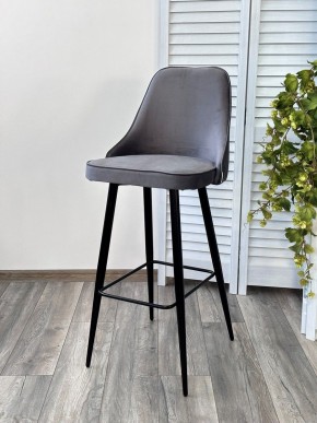 Барный стул NEPAL-BAR СЕРЫЙ #27, велюр/ черный каркас (H=78cm) М-City в Уфе - ufa.mebel24.online | фото 5