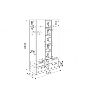 Дуглас (подростковая) М02 Шкаф трехсекционный в Уфе - ufa.mebel24.online | фото 3