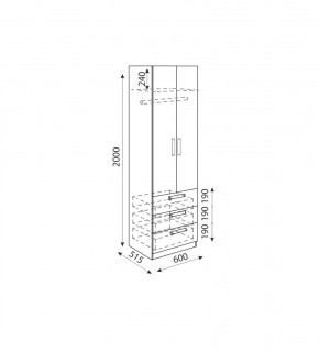 Дуглас (подростковая) М04 Шкаф с ящиками в Уфе - ufa.mebel24.online | фото 3