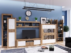 ТЕРРА Гостиная МДФ (модульная) Белый глянец/дуб сонома в Уфе - ufa.mebel24.online | фото