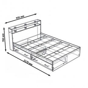Камелия Кровать с ящиками 0900, цвет дуб сонома, ШхГхВ 93,5х217х78,2 см., сп.м. 900х2000 мм., без матраса, основание есть в Уфе - ufa.mebel24.online | фото 6