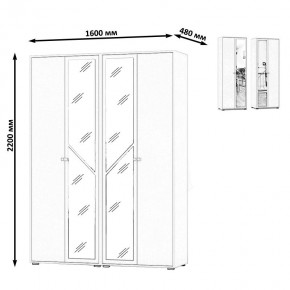 Камелия Шкаф 4-х створчатый, цвет дуб сонома, ШхГхВ 160х48х220 см., универсальная сборка, можно использовать как два отдельных шкафа в Уфе - ufa.mebel24.online | фото 4